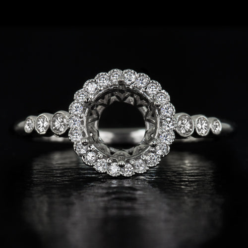14kt White Gold Elle Classic Halo Diamond Ring AFDRE9400